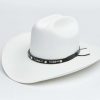 Western Hat * | Peter Grimm Ltd Discount Peter Grimm Men'S White Wayne Faux Leather Bangora Straw Western Hat