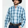 Western Shirt * | Discount Resistol Men'S Heitmiller Ombre Large Plaid Long Sleeve Western Shirt