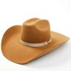 Western Hat * | Online Serratelli 6X Dirt Tan Cattleman Ribbon Band Fur-Felt Western Hat