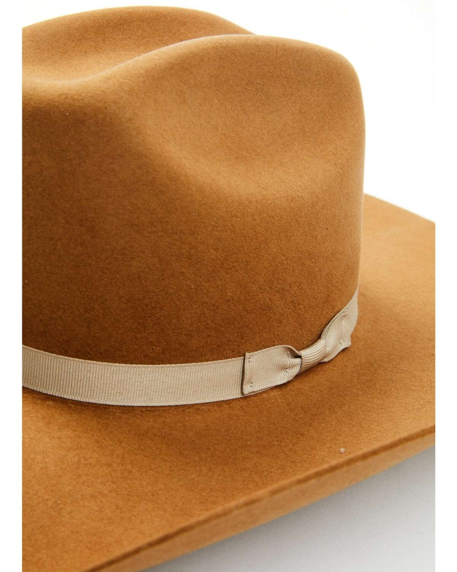 Western Hat * | Online Serratelli 6X Dirt Tan Cattleman Ribbon Band Fur-Felt Western Hat