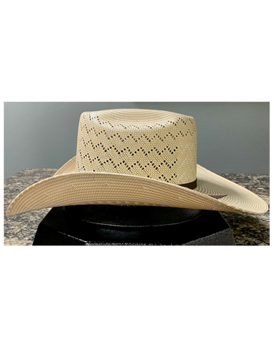 Western Hat * | Outlet Serratelli Natural Taupe Pueblo Tall Brick Shantung Straw Western Hat