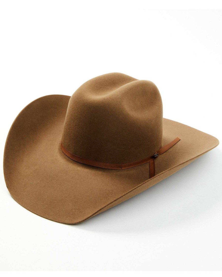 Western Hat * | Outlet Serratelli 5X Cattleman Two Ply Ribbon Band Felt Western Hat