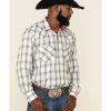 Western Shirt * | Clearance Resistol Men'S White North Plaid Long Sleeve Western Shirt