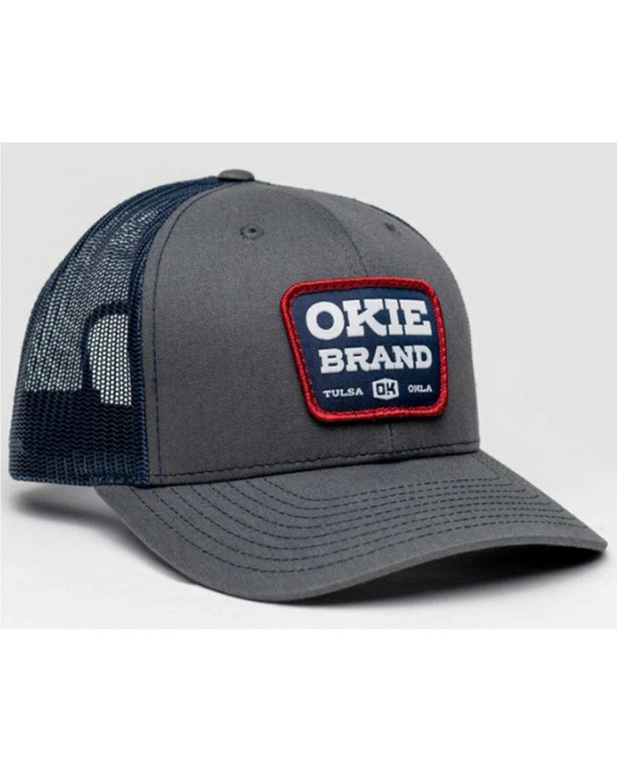 Caps * | Clearance Okie Men'S Dalton Logo Patch Mesh-Back Ball Cap