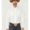 Western Shirt * | Online Resistol Men'S Solid Long Sleeve Button-Down Western Shirt