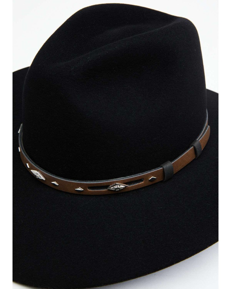 Western Hat * | Sale Rodeo King 5X Fur Felt Tracker Bonded Leather Western Hat