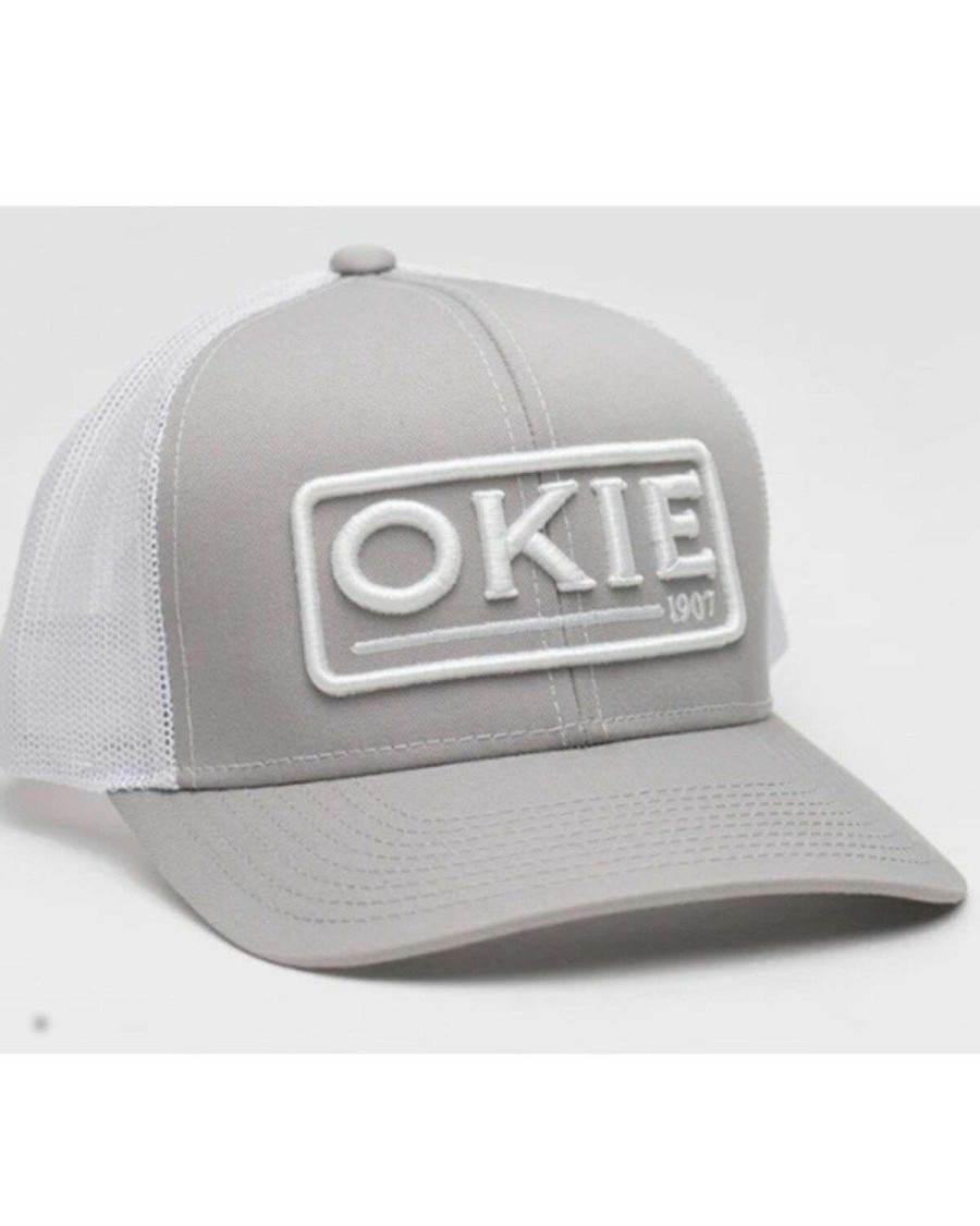 Caps * | Online Okie Men'S Puff Logo Embroidered Mesh-Back Trucker Cap