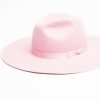 Western Hat * | Discount Rodeo King Women'S Tracker Powder Pink Fur Felt Western Hat