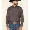 Western Shirt * | Clearance Resistol Men'S Navy Byron Geo Print Long Sleeve Western Shirt