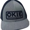 Caps * | Sale Okie Heather Grey Preston Embroidered Logo Mesh-Back Flex-Fit Ball Cap