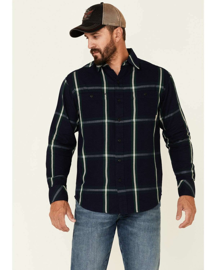 Western Shirt * | Discount Resistol Men'S Glenn Heights Large Plaid Long Sleeve Button-Down Western Shirt