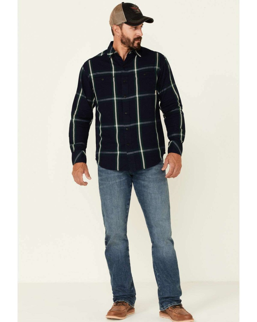 Western Shirt * | Discount Resistol Men'S Glenn Heights Large Plaid Long Sleeve Button-Down Western Shirt