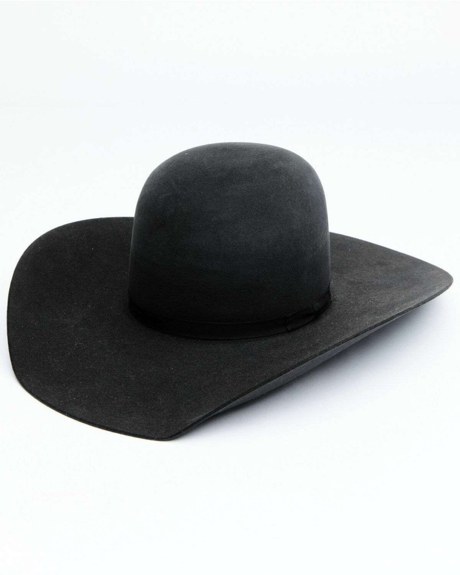 Western Hat * | Discount Rodeo King 7X Black Pen Crown Western Felt Hat