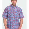 Western Shirt * | Discount Resistol Men'S Yosemite Small Plaid Short Sleeve Western Shirt