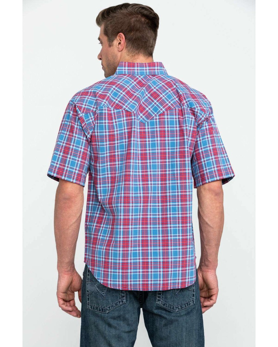 Western Shirt * | Discount Resistol Men'S Yosemite Small Plaid Short Sleeve Western Shirt