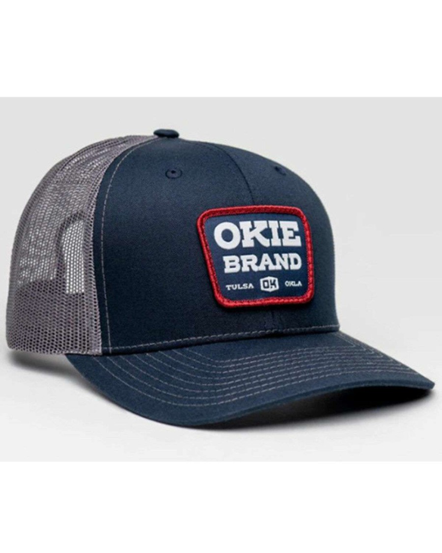 Caps * | Outlet Okie Men'S Dalton Logo Patch Mesh-Back Ball Cap