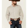 Western Shirt * | Online Resistol Men'S Grey Sycamore Stripe Long Sleeve Button Down Western Shirt