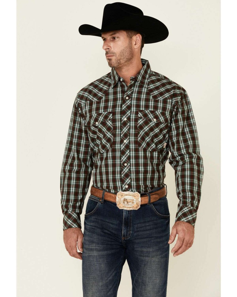 Western Shirt * | Discount Double R By Resistol Men'S Forest Hill Plaid Long Sleeve Snap Western Shirt