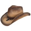 Western Hat * | Peter Grimm Ltd Outlet Peter Grimm Natural Teal Lobo Beaded Band Toyo Straw Western Hat