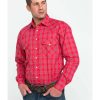 Western Shirt * | Clearance Resistol Men'S Connemara Med Plaid Long Sleeve Western Shirt