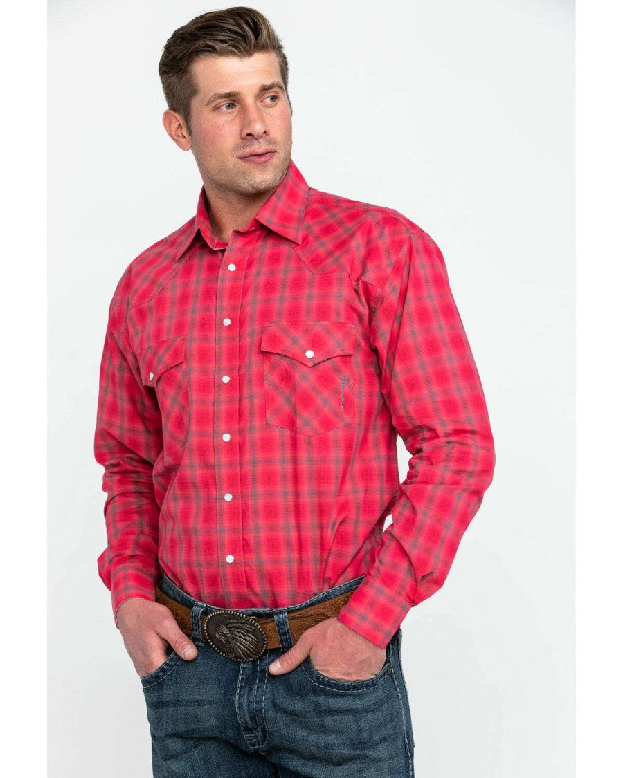 Western Shirt * | Clearance Resistol Men'S Connemara Med Plaid Long Sleeve Western Shirt