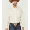 Western Shirt * | Online Resistol Men'S Off-White Long Sleeve Button-Down Western Shirt