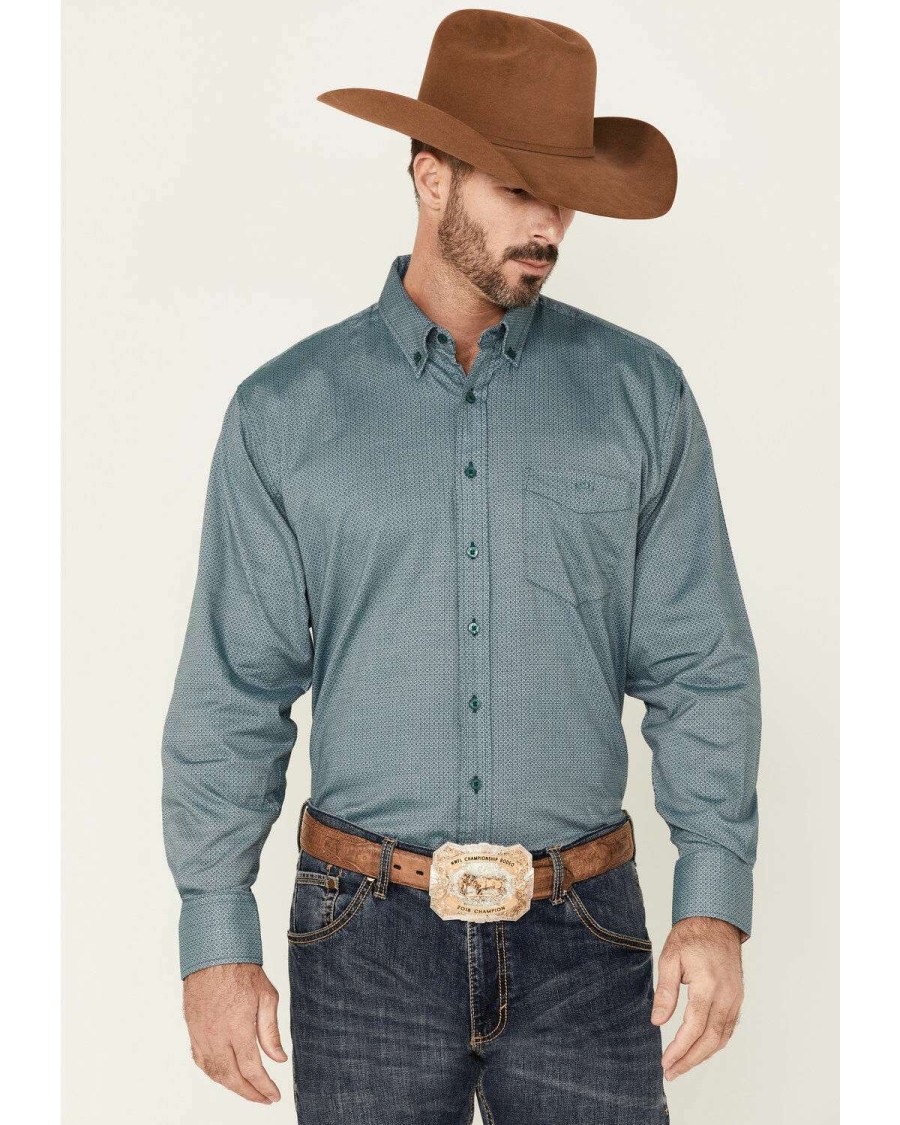 Western Shirt * | Sale Resistol Men'S Evanston Long Sleeve Button-Down Western Shirt