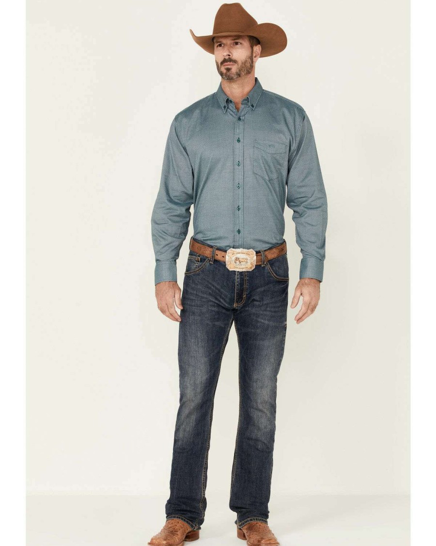 Western Shirt * | Sale Resistol Men'S Evanston Long Sleeve Button-Down Western Shirt