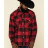 Western Shirt * | Outlet Resistol Men'S Red Lumberjack Large Check Plaid Long Sleeve Western Shirt