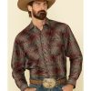 Western Shirt * | Discount Resistol Men'S Multi Chestnut Check Plaid Long Sleeve Western Shirt