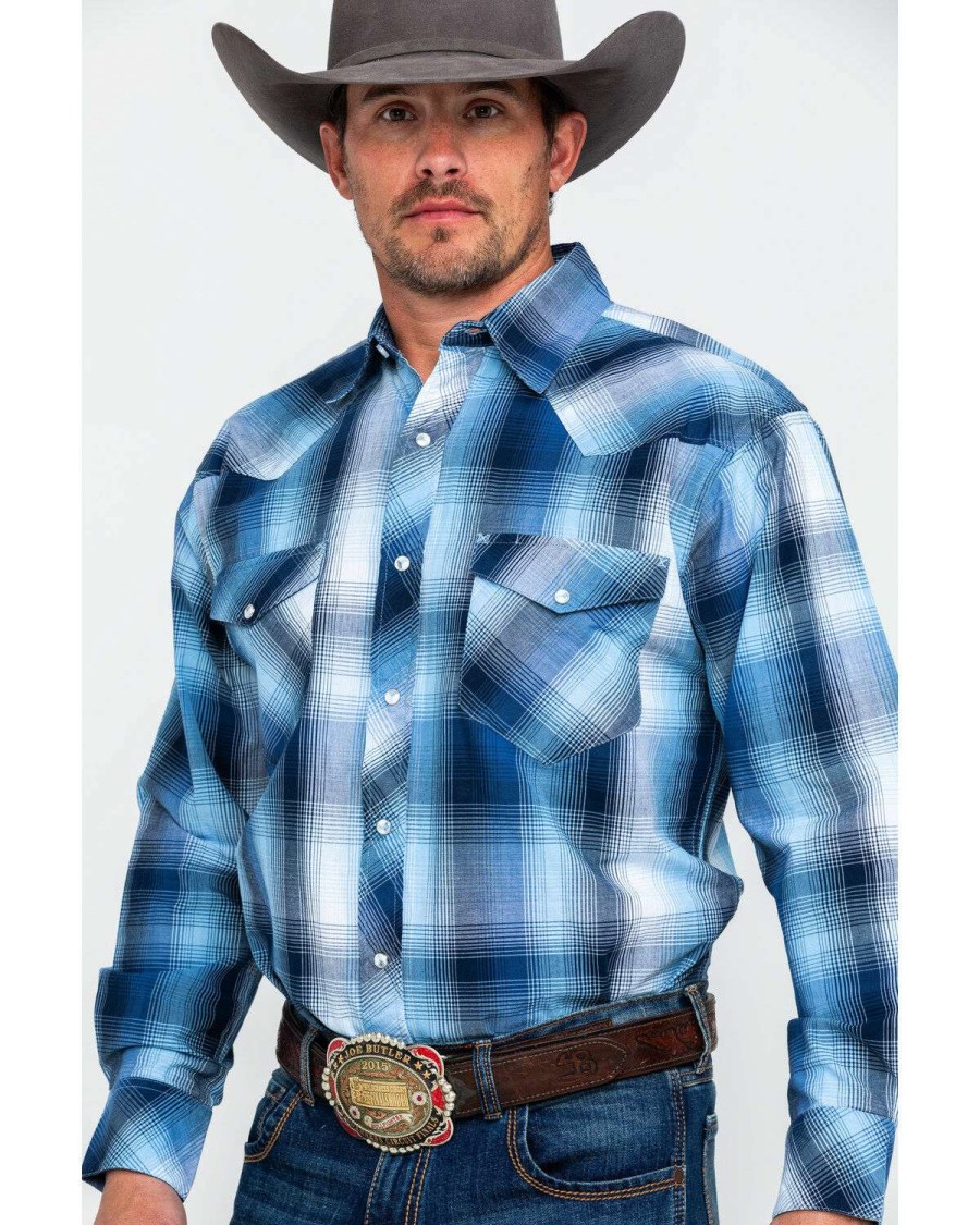 Western Shirt * | Outlet Resistol Men'S Everglades Large Plaid Long Sleeve Western Shirt