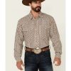 Western Shirt * | Clearance Resistol Men'S Brown Murphy Small Plaid Long Sleeve Snap Western Shirt