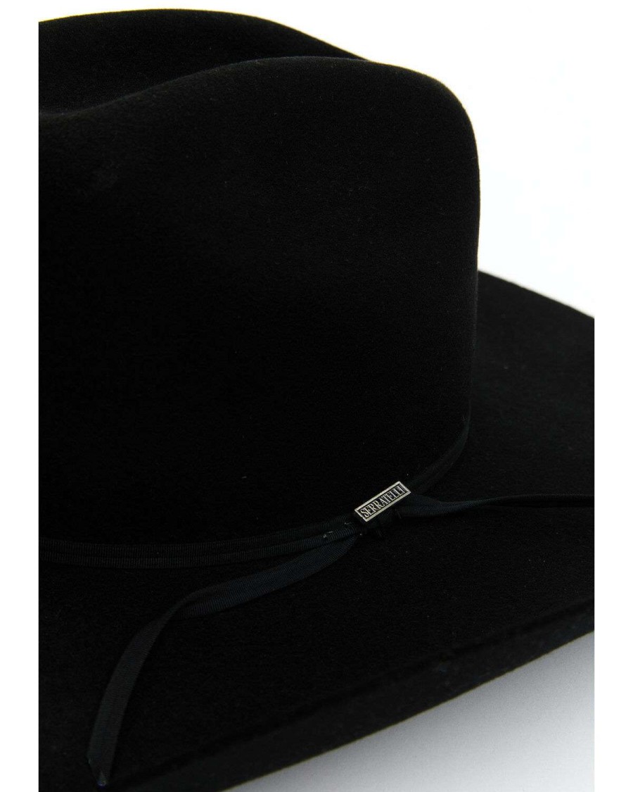 Western Hat * | Discount Serratelli 5X Cattleman Two Ply Ribbon Band Felt Western Hat