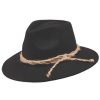 Western Hat * | Peter Grimm Ltd Online Peter Grimm Women'S Black Alfred Wool Twine Western Hat