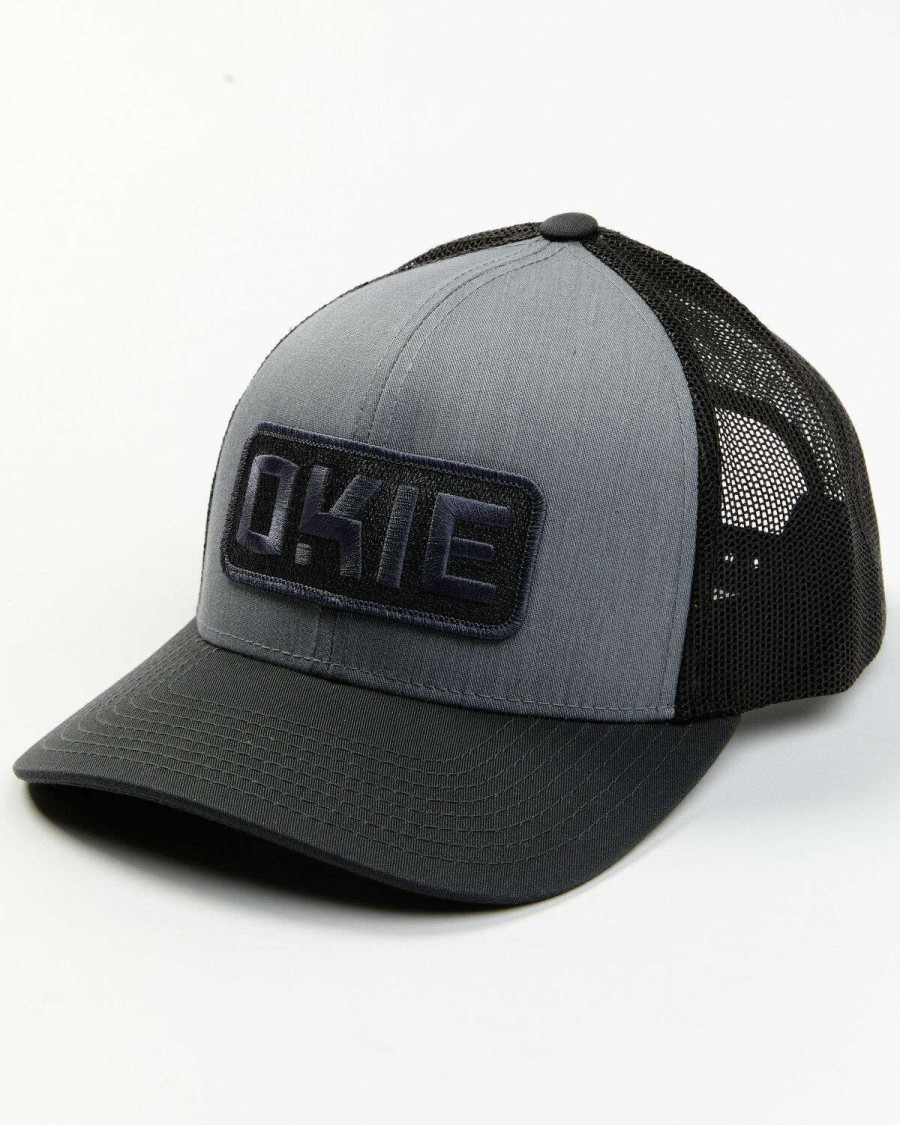 Caps * | Online Okie Men'S Tico Tri Indigo Puff Logo Patch Mesh-Back Ball Cap