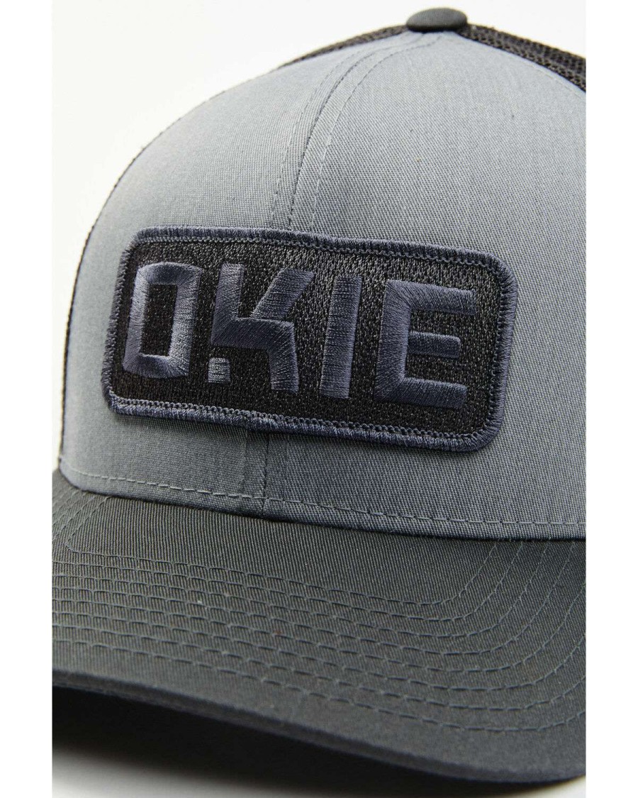 Caps * | Online Okie Men'S Tico Tri Indigo Puff Logo Patch Mesh-Back Ball Cap