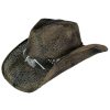 Cowboy Hats * | Peter Grimm Ltd Sale Peter Grimm Headwear Men'S Carl Pgd Brand Straw Cowboy Hat