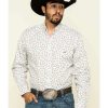 Western Shirt * | Outlet Resistol Men'S White Palmetto Floral Print Long Sleeve Western Shirt