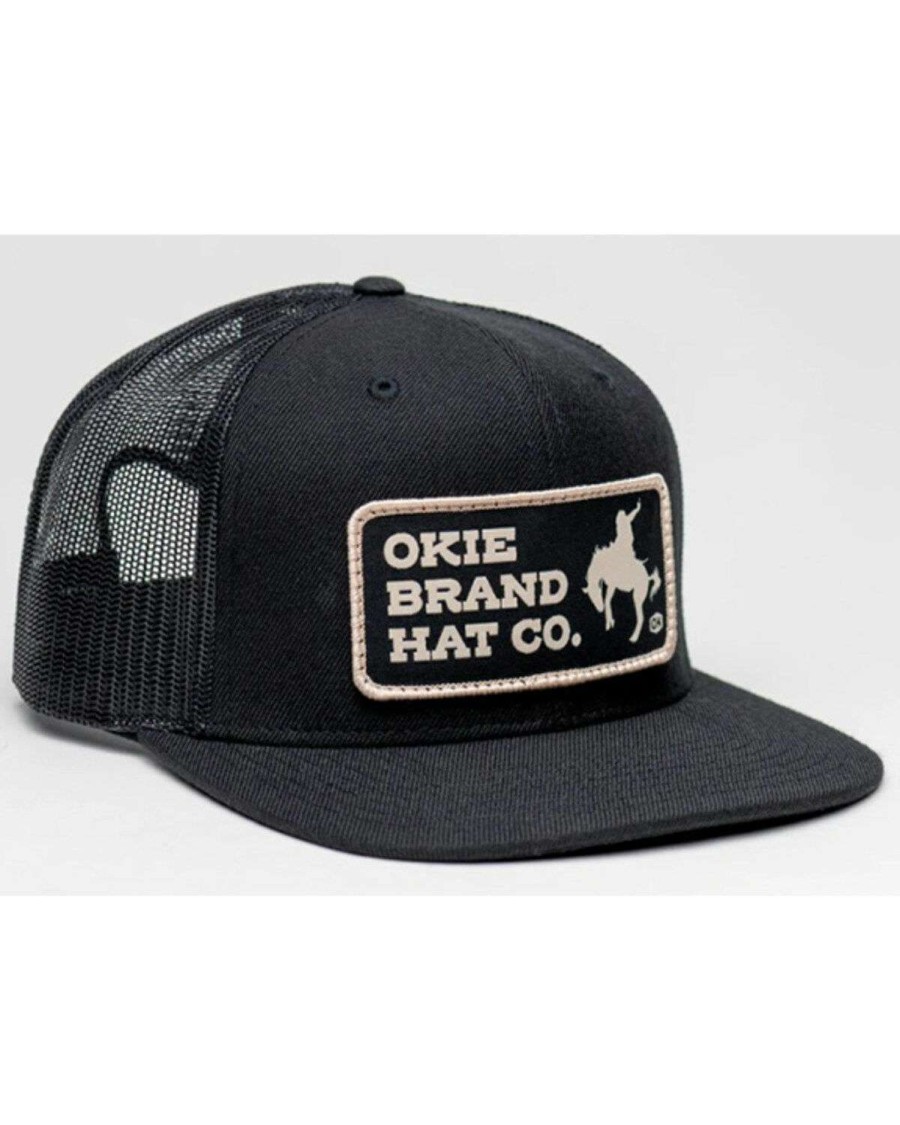 Caps * | Clearance Okie Men'S Bronc Logo Patch Mesh-Back Ball Cap