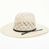 Western Hat * | Sale Serratelli Natural Panhandle Open Shantung Straw Western Hat