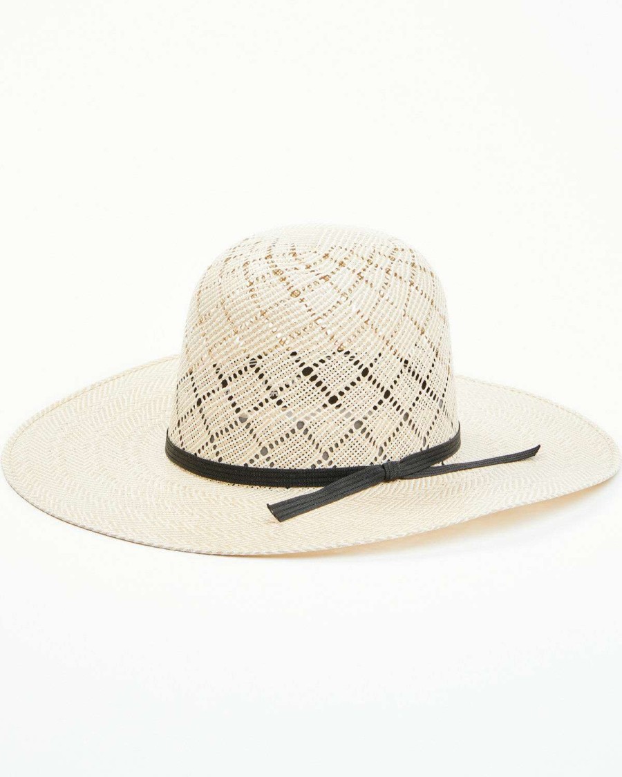 Western Hat * | Sale Serratelli Natural Panhandle Open Shantung Straw Western Hat