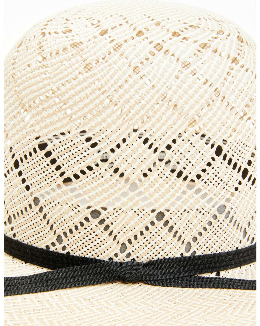 Western Hat * | Sale Serratelli Natural Panhandle Open Shantung Straw Western Hat