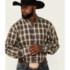 Western Shirt * | Clearance Resistol Men'S Olive Roselle Plaid Long Sleeve Button-Down Western Shirt