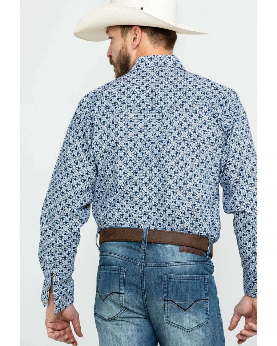 Western Shirt * | Online Resistol Men'S Highland Geo Print Long Sleeve Western Shirt