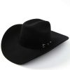 Western Hat * | Online Serratelli 20X Abilene Black Self Buckle Band Fur-Felt Western Hat