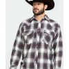 Western Shirt * | Sale Resistol Men'S Brazos Ombre Large Plaid Long Sleeve Western Shirt