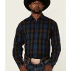 Western Shirt * | Discount Resistol Men'S Large Plaid Long Sleeve Button-Down Western Shirt