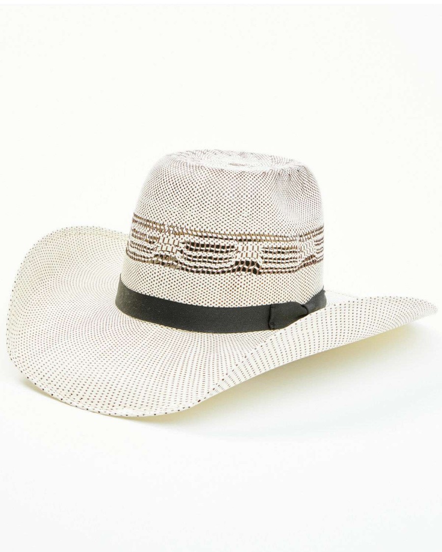 Western Hat * | Online Serratelli Natural Bull Rider Tall Brick Bangora Straw Western Hat